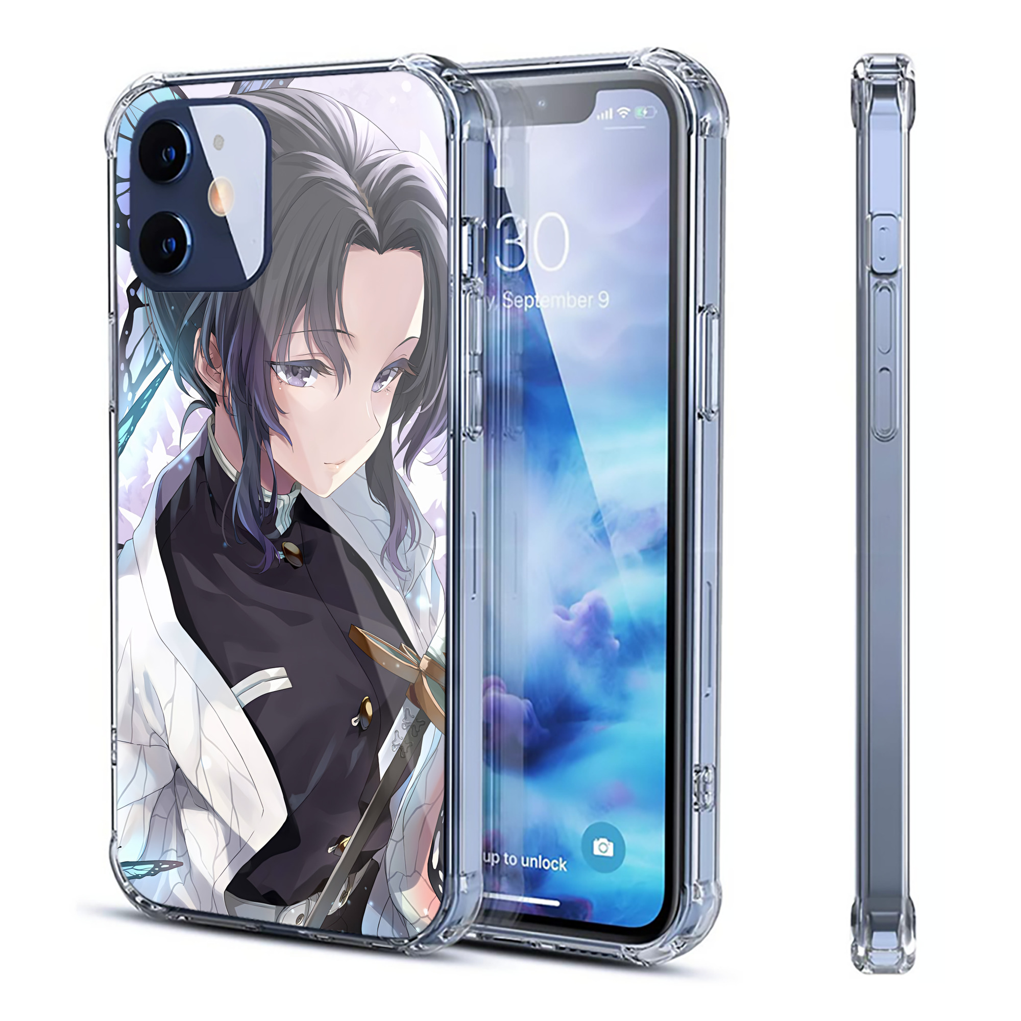 （画像用） 鬼滅の刃（きめつのやいば）蟲柱-胡蝶 しのぶ／こちょう しのぶ Kochou Shinobu 【iPhone 12シリーズ対応】透明スマホケース（クリアソフトケース）